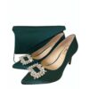 Marian Green Satin Clutch - Image 2