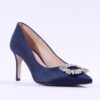 Marian Navy Satin Court Shoe - Image 3
