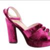 Marian Raspberry Crushed Velvet Platform Sandals