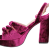 Marian Raspberry Crushed Velvet Platform Sandals - Image 3