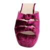 Marian Raspberry Crushed Velvet Platform Sandals - Image 4