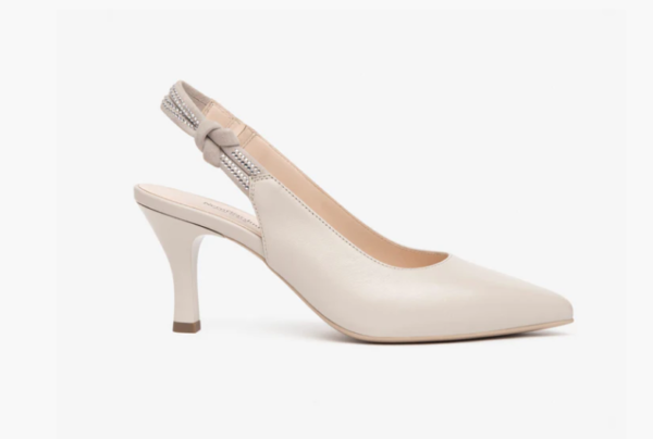 NeroGiardini Sling Back Cream Point Toe Heel