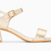 Vanessa Wu Laurie Gold Block Heeled Sandal