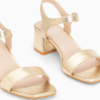 Vanessa Wu Laurie Gold Block Heeled Sandal - Image 3