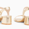 Vanessa Wu Laurie Gold Block Heeled Sandal - Image 4