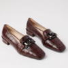 Marian Brown Croc Style Loafer - Image 4